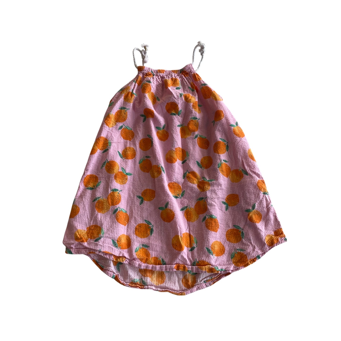 H&M dress 5-6 years pink and orange summery fruits cotton