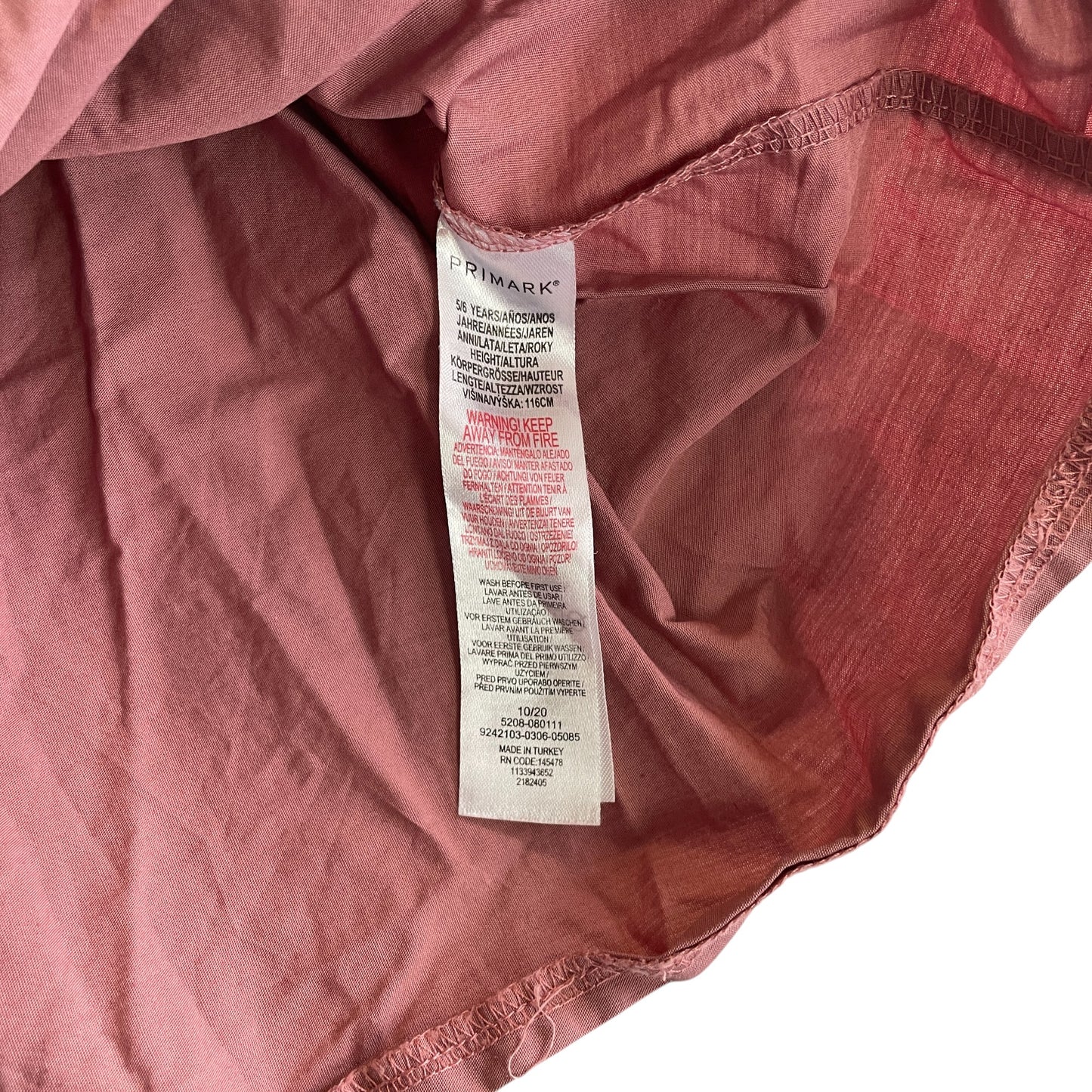 Primark dress 5-6 years vintage pink short sleeve t-shirt cotton