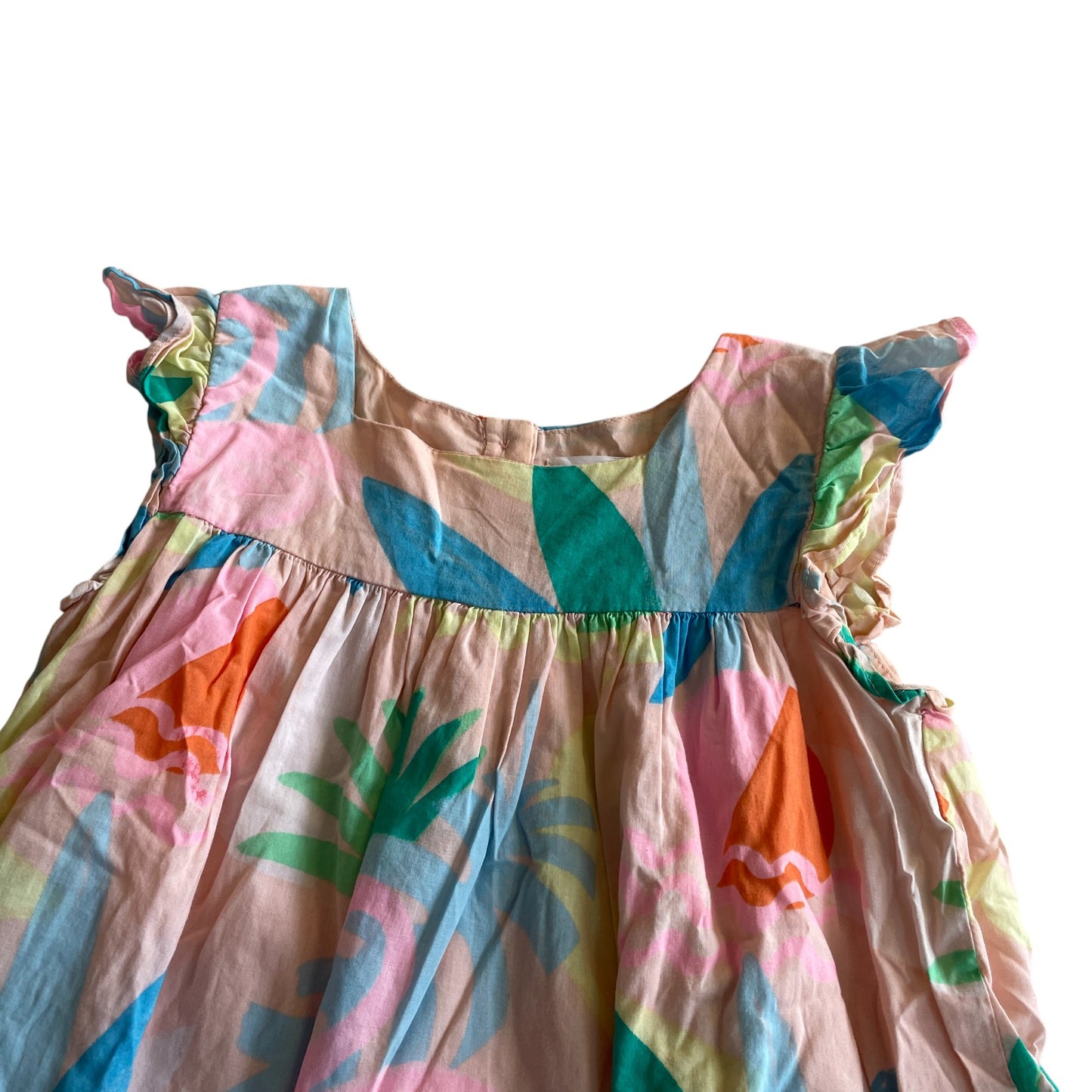 M&S dress 5-6 years pink and multicolour floral cotton