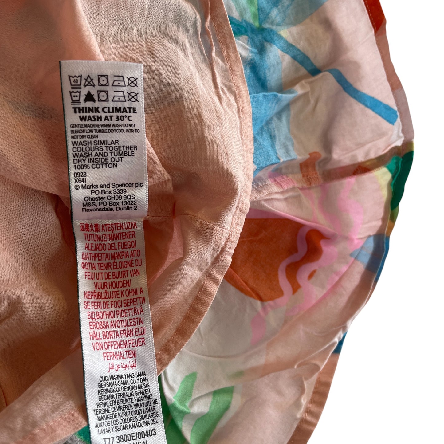M&S dress 5-6 years pink and multicolour floral cotton
