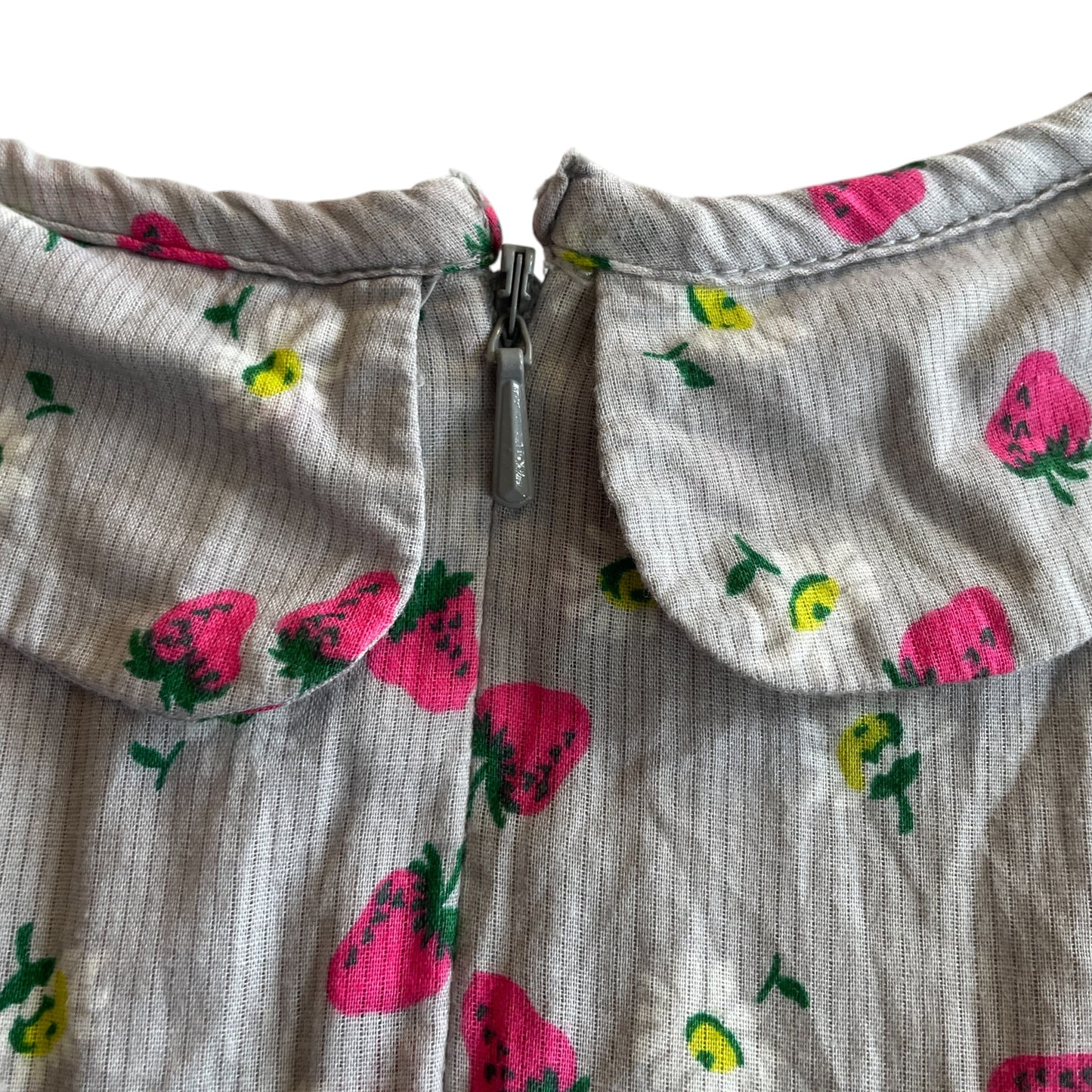 Boden dress 6-7 years light blue and pink strawberries and daisies cotton