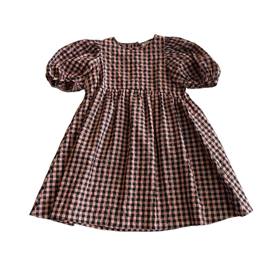 Next dress 6-7 years orange and black check pattern