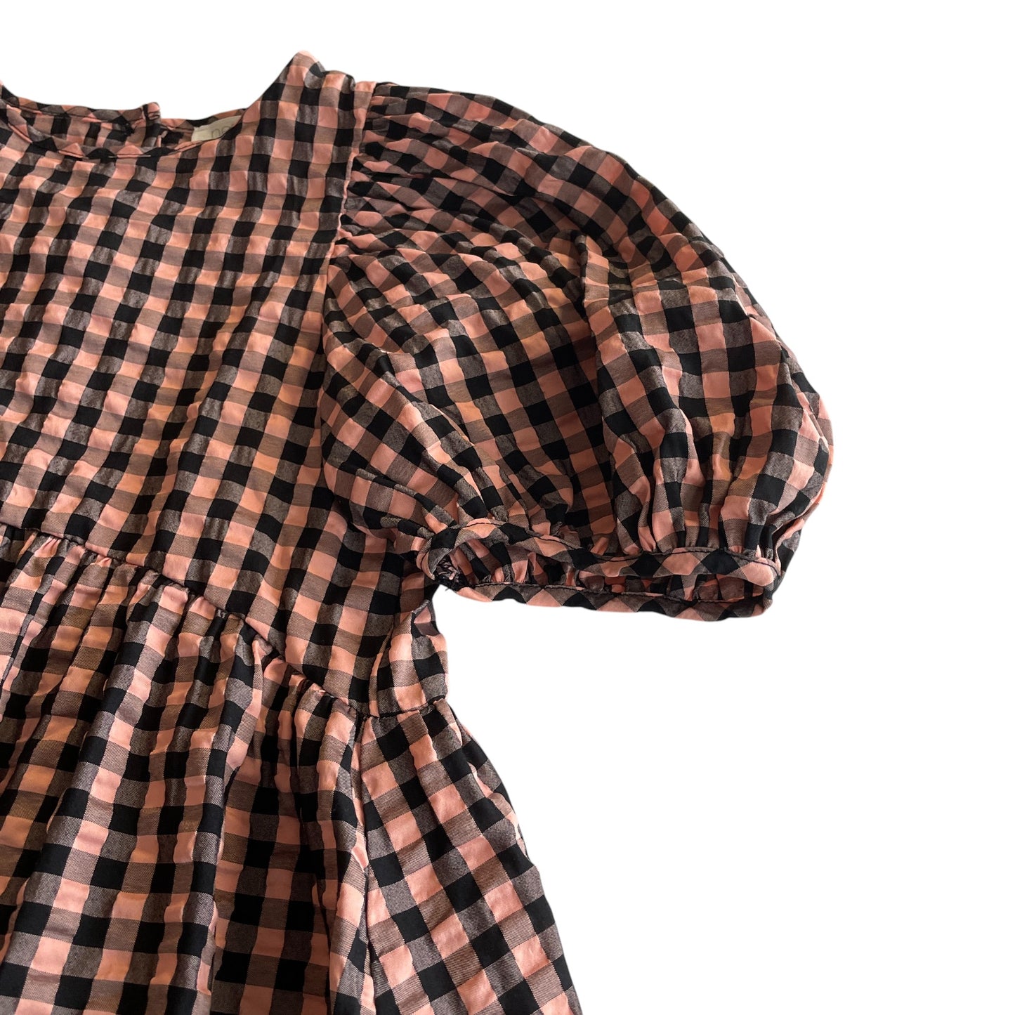 Next dress 6-7 years orange and black check pattern