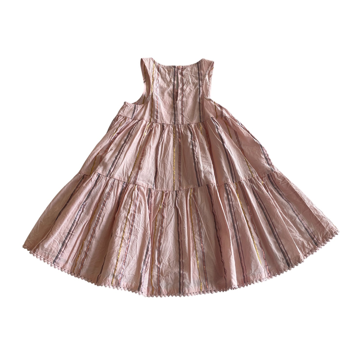 Next dress 4-5 years pink tiered with glittery stripes