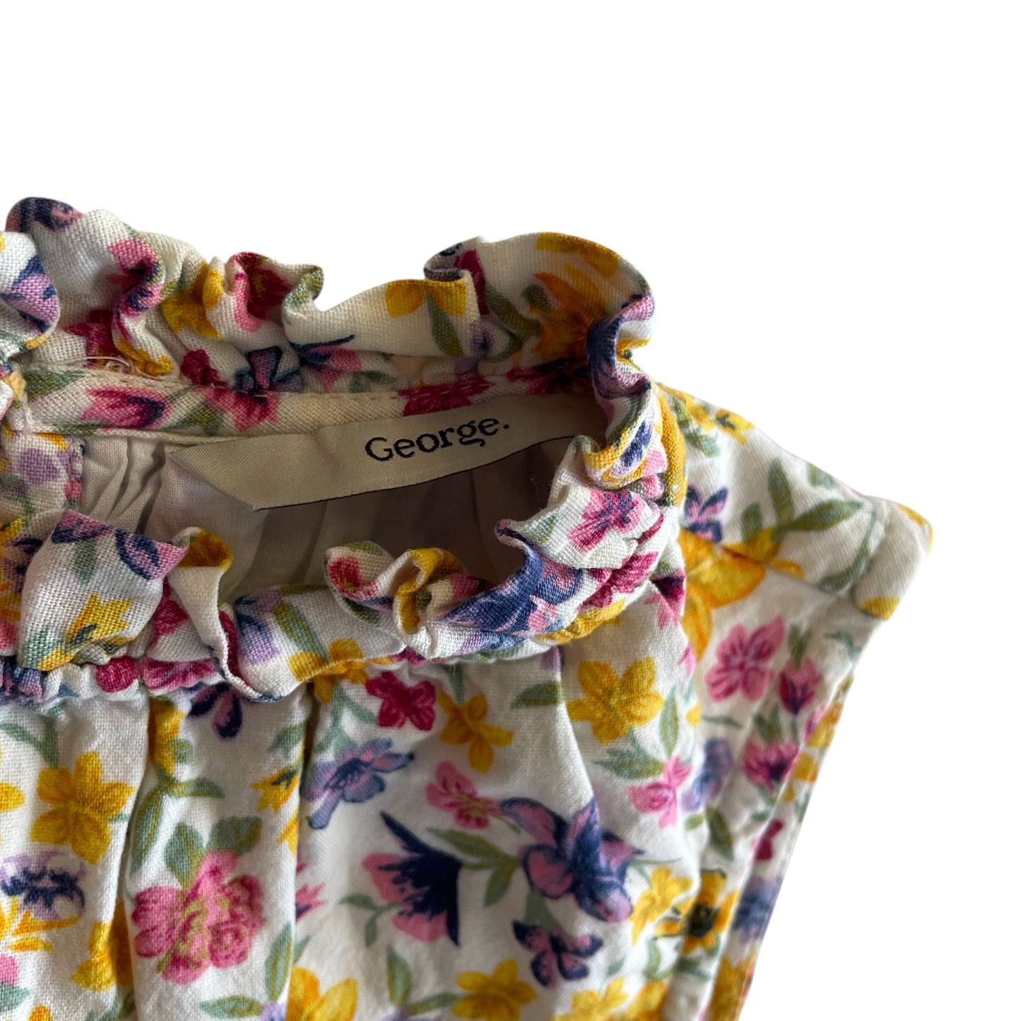 George dress 6-7 years multicolour floral A-line cotton viscose mix