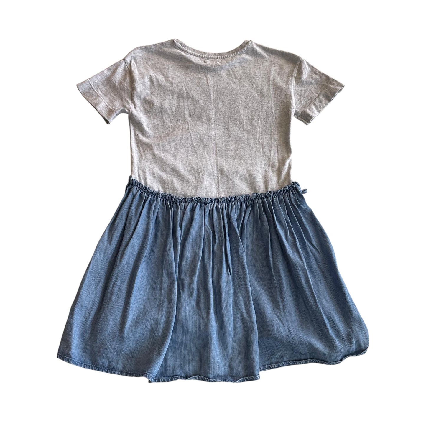 Next dress 6-7 years grey sequin t-shirt with denim style hem