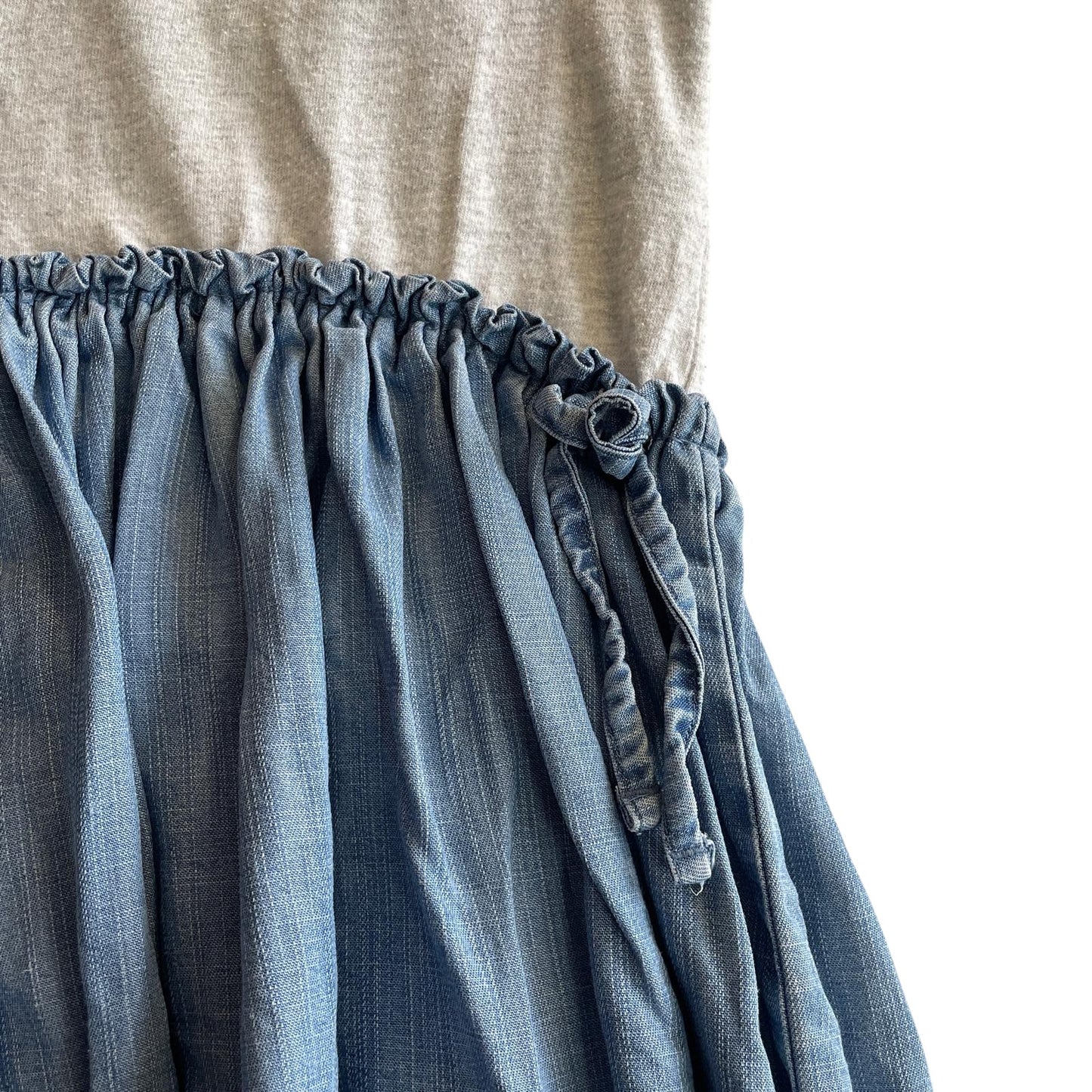 Next dress 6-7 years grey sequin t-shirt with denim style hem