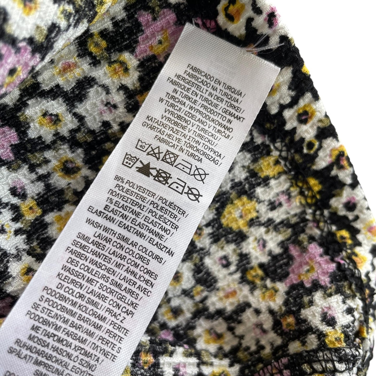 Primark dress 6-7 years black and multicolour floral long sleeve