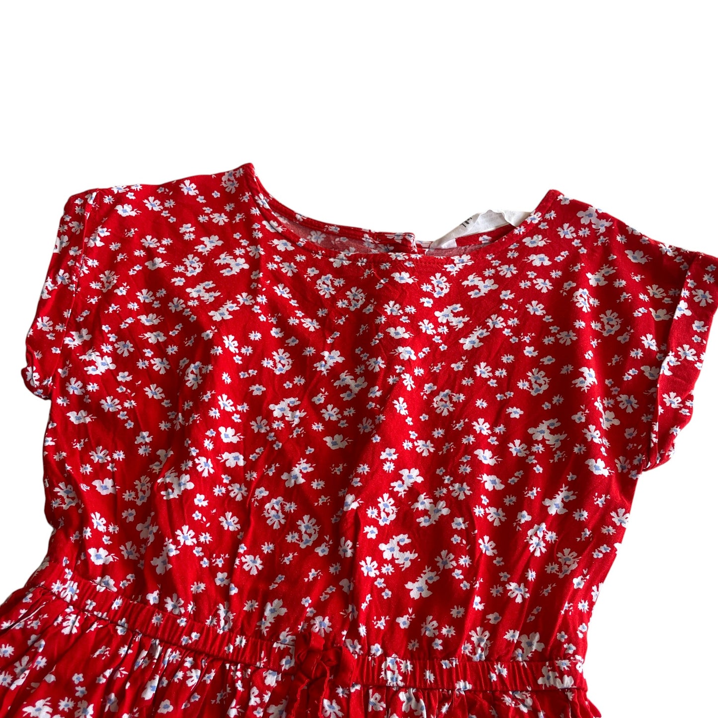 H&M dress 6-7 years red floral summer short sleeve