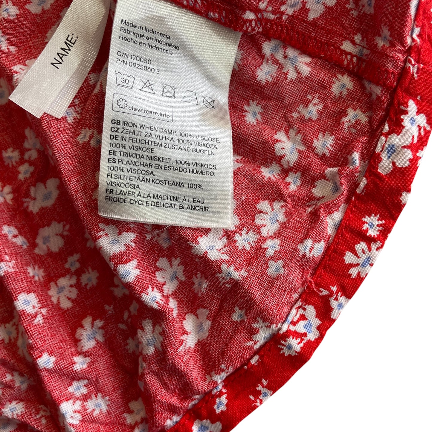 H&M dress 6-7 years red floral summer short sleeve