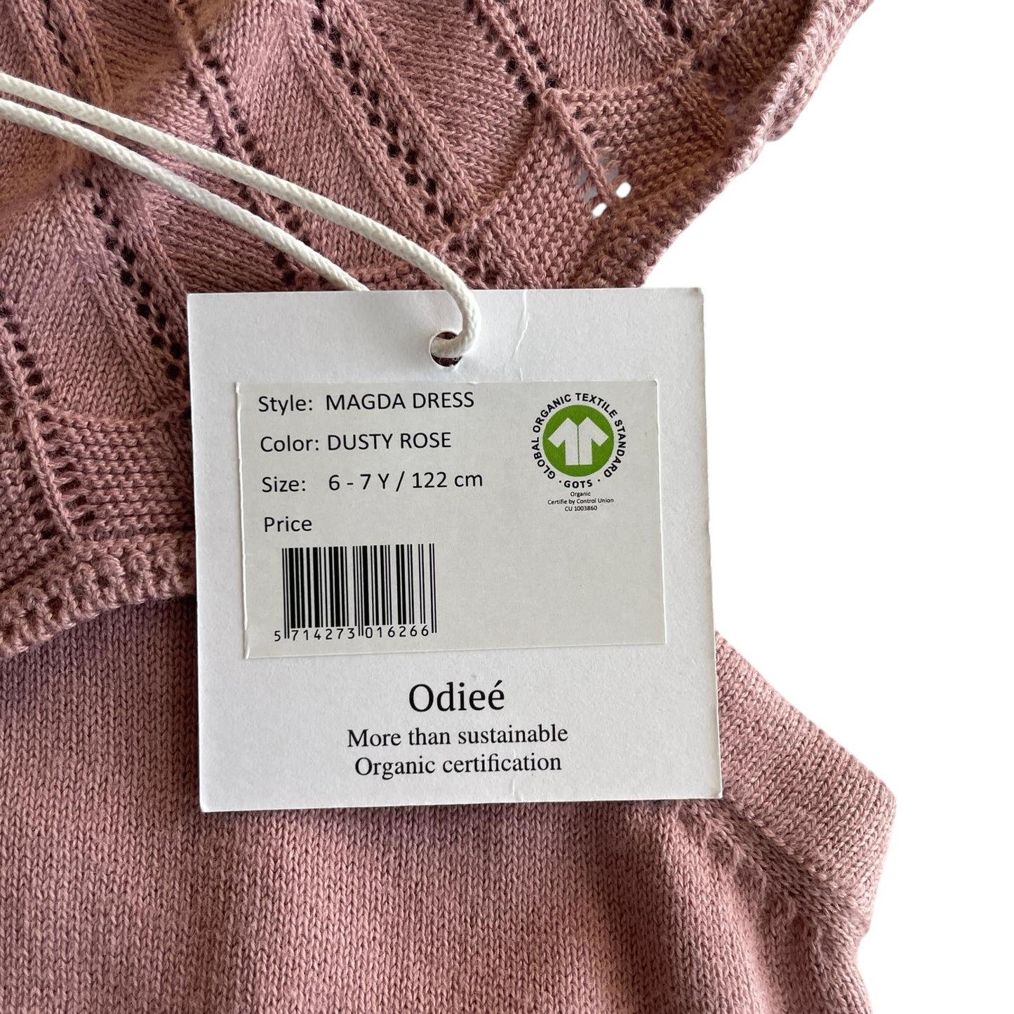 Odiee dress 6-7 years vintage pink knitted sleeveless cape collar cotton