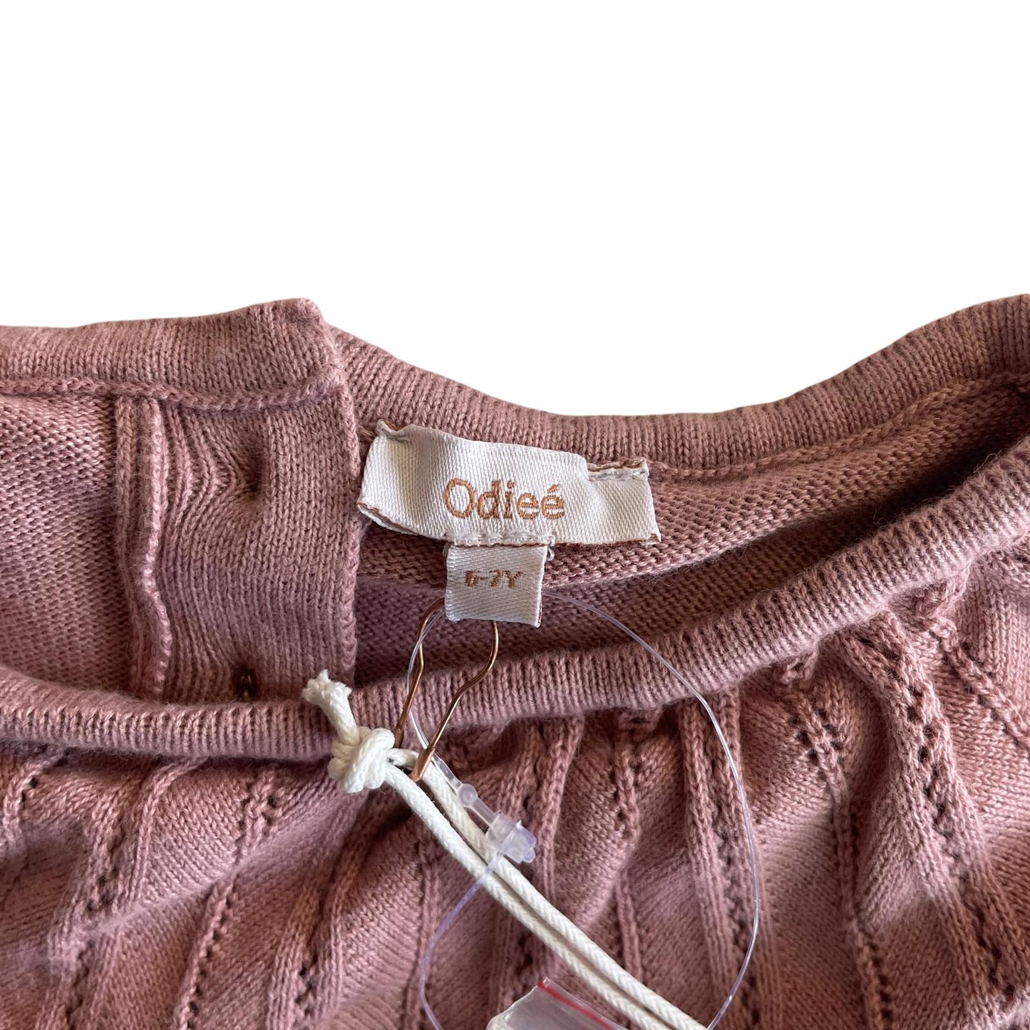 Odiee dress 6-7 years vintage pink knitted sleeveless cape collar cotton