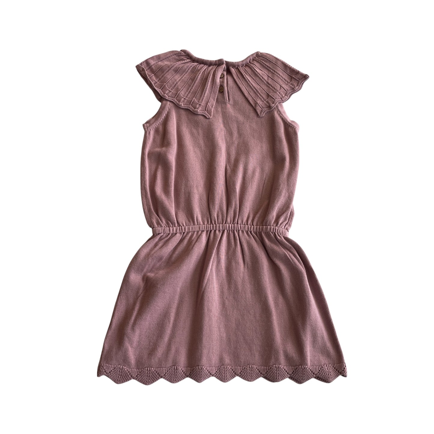 Odiee dress 6-7 years vintage pink knitted sleeveless cape collar cotton