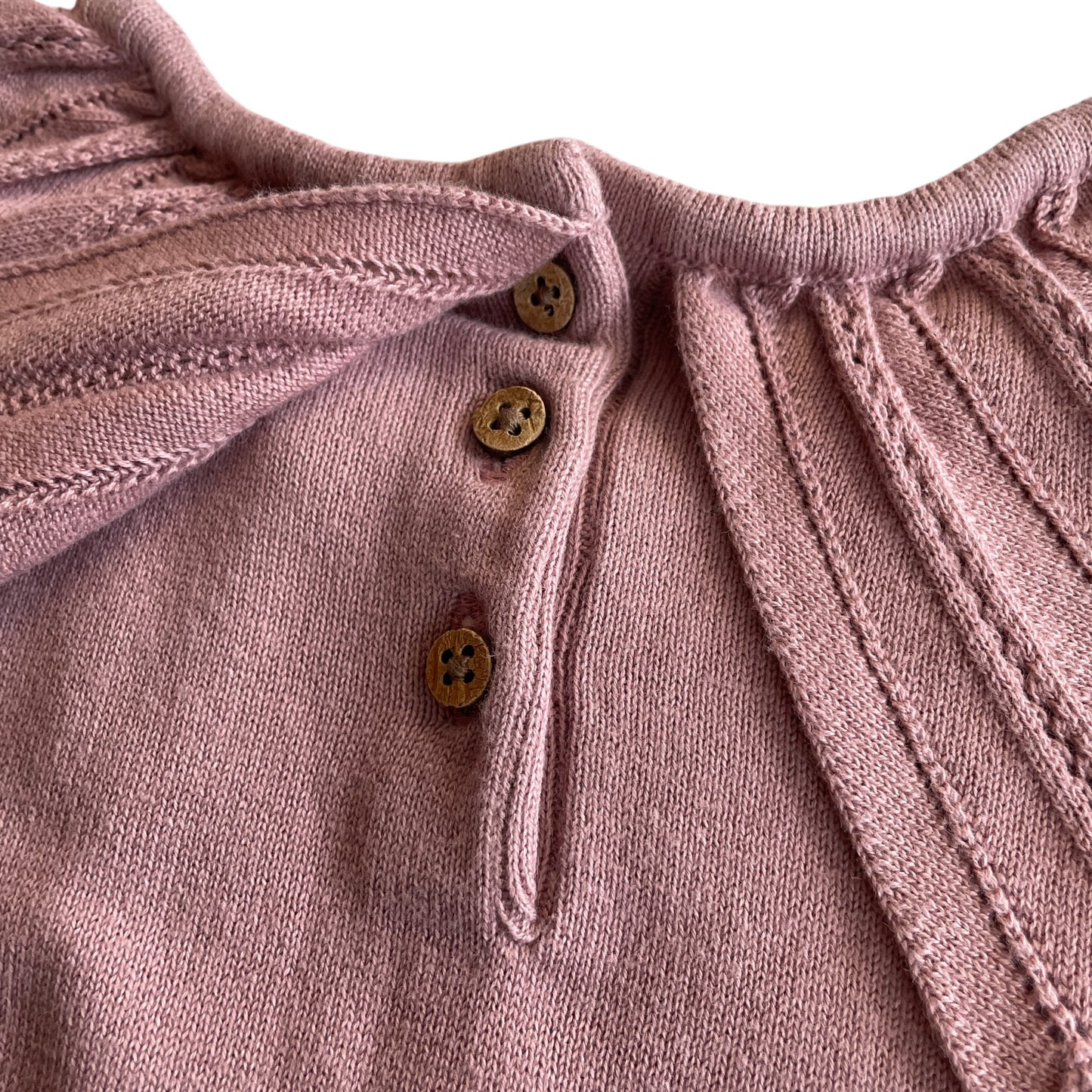 Odiee dress 6-7 years vintage pink knitted sleeveless cape collar cotton