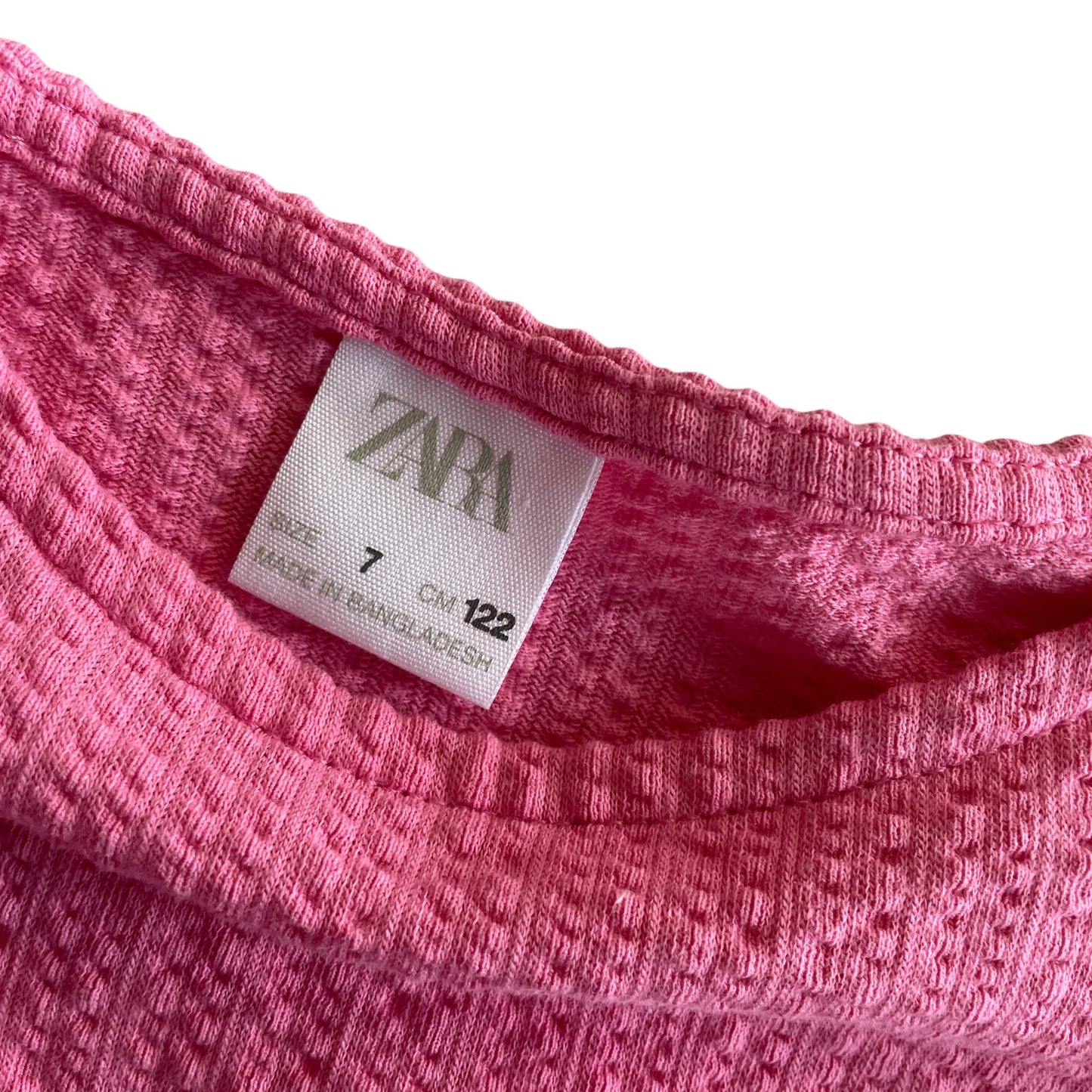Zara dress 6-7 years pink short sleeve cotton