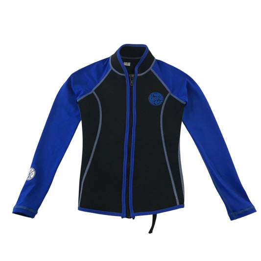 2BareFeet 5-6 years black and blue wetsuit top