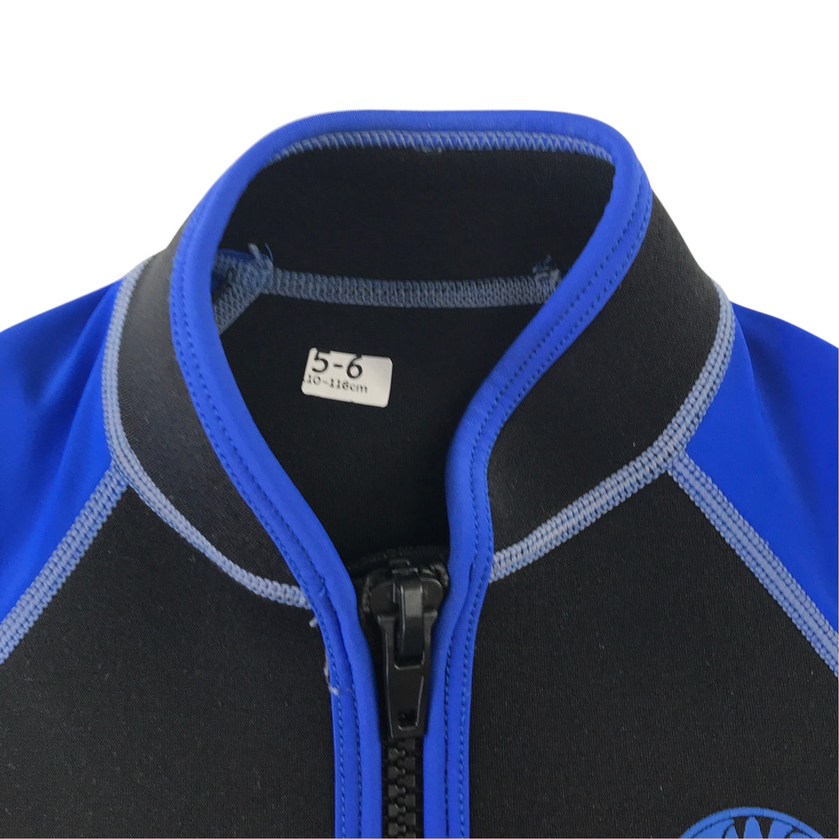 2BareFeet 5-6 years black and blue wetsuit top