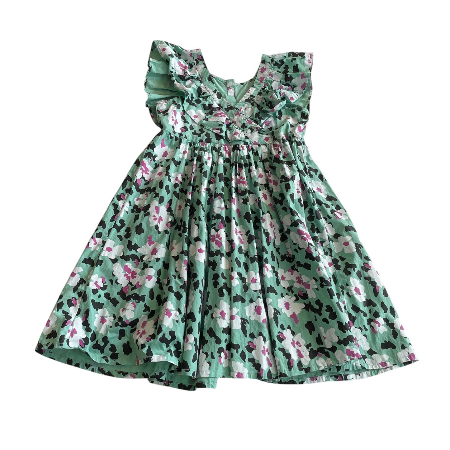 Angel & Rocket dress 10-11 years green floral pattern cotton