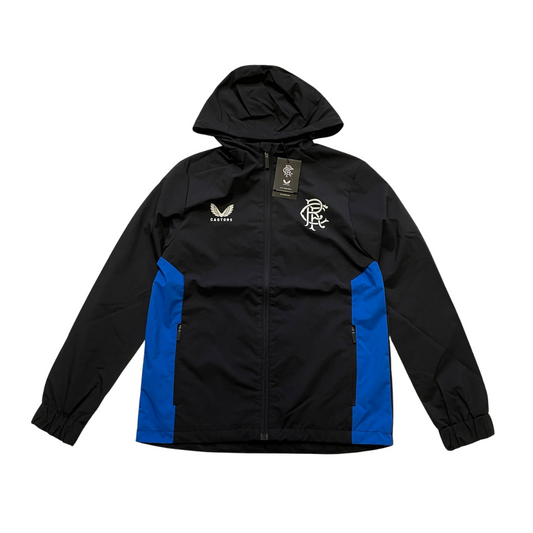 Castore Rangers FC players match day lightweight training jacket women's size UK 12 blue and black