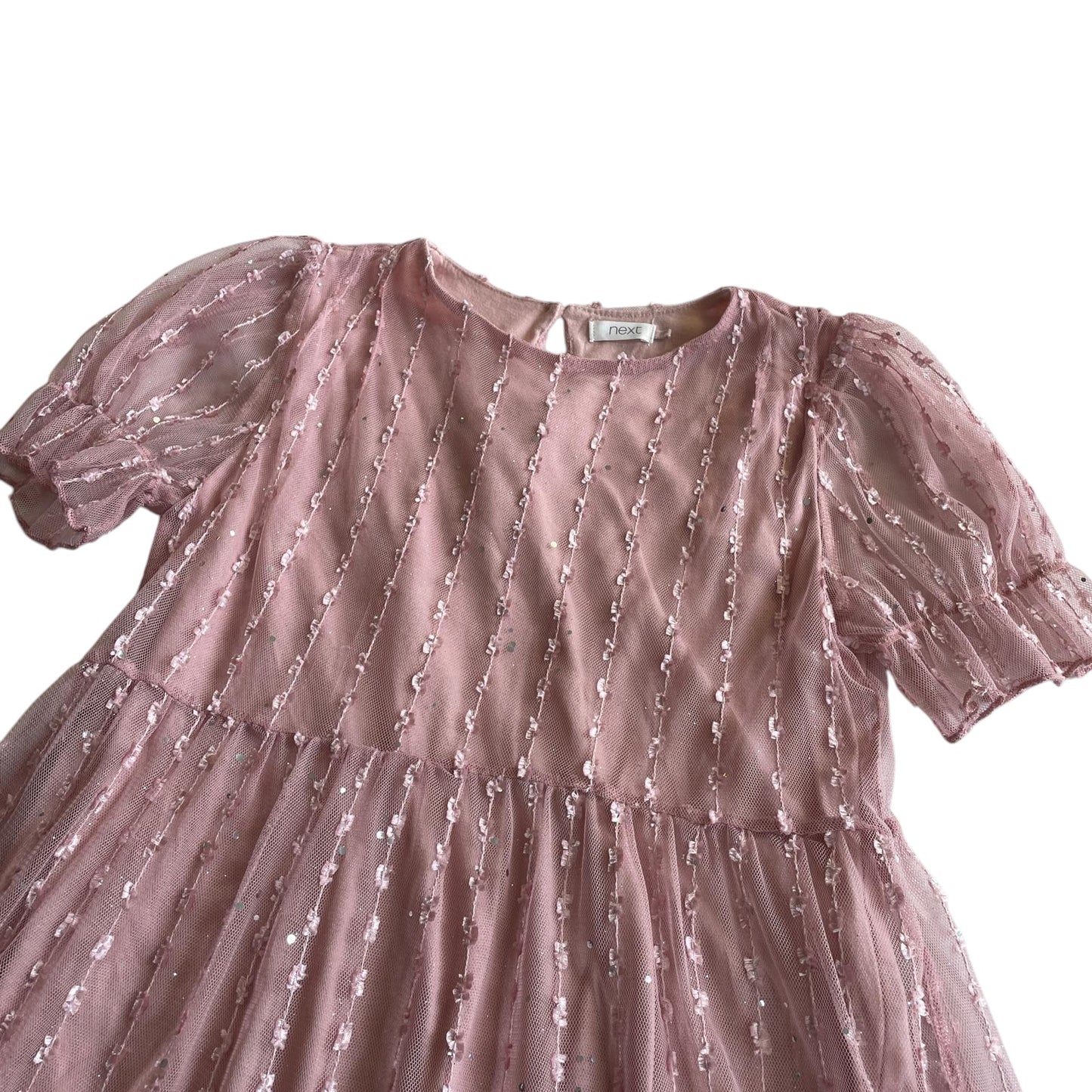 Next dress 8-9 years vintage pink mesh layered tiered A-line