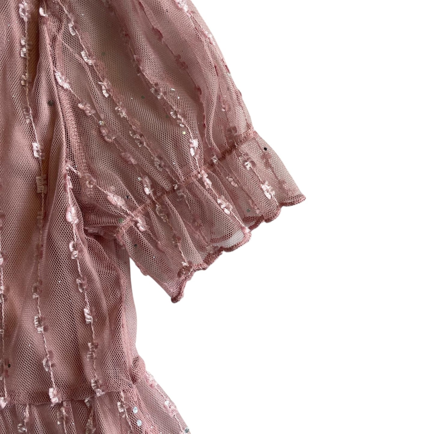 Next dress 8-9 years vintage pink mesh layered tiered A-line
