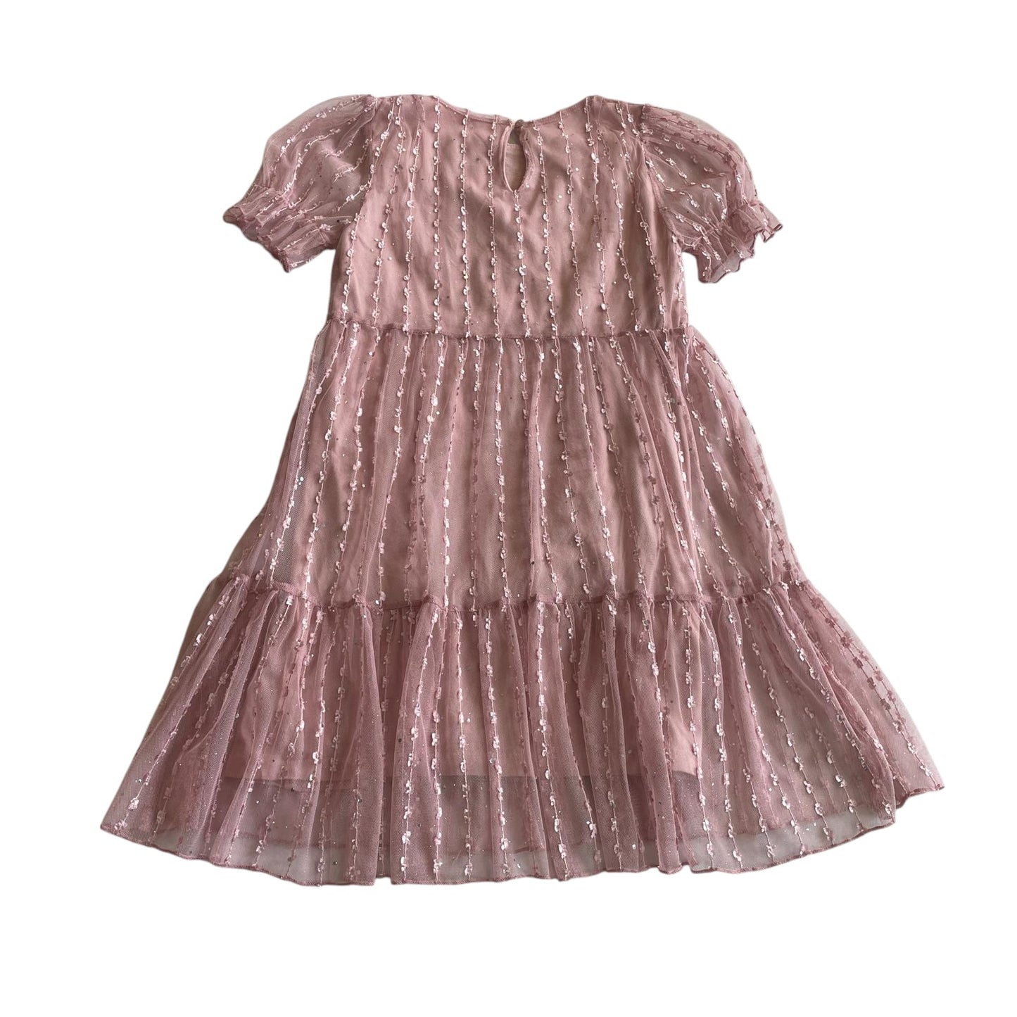 Next dress 8-9 years vintage pink mesh layered tiered A-line