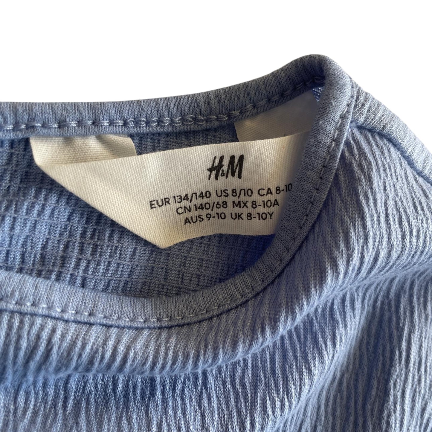 H&M dress 9-10 years light blue tulle layered short sleeve