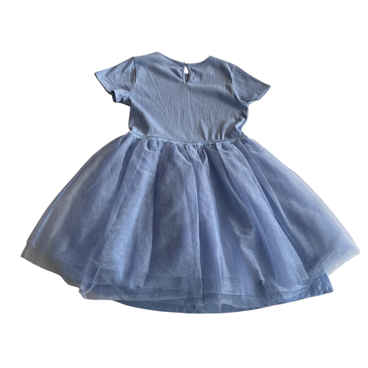 H&M dress 9-10 years light blue tulle layered short sleeve
