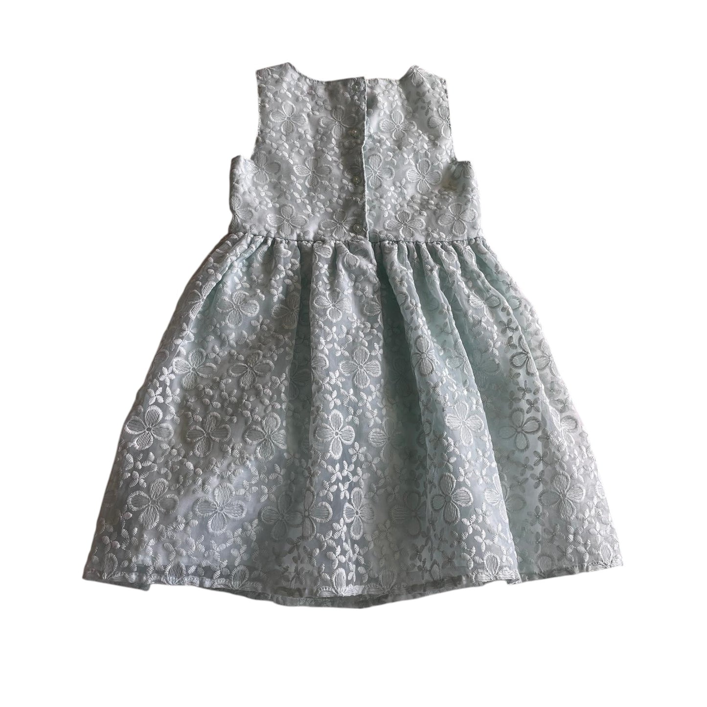 Primark dress 6-7 years mint green mesh layered floral embroidery