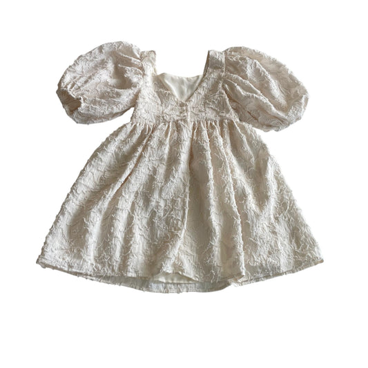 Next dress 6 years white puff sleeve with embroidery pattern