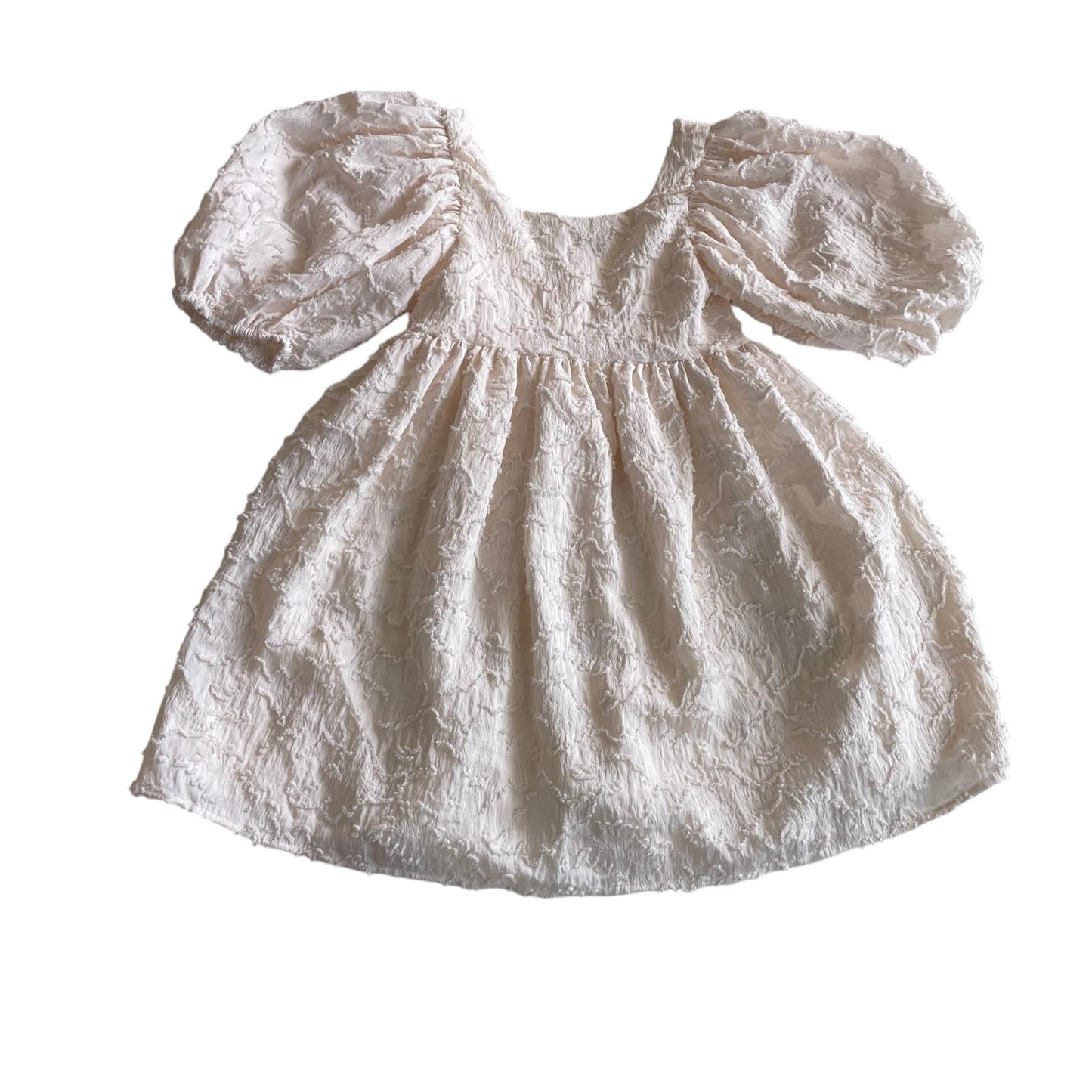 Next dress 6 years white puff sleeve with embroidery pattern