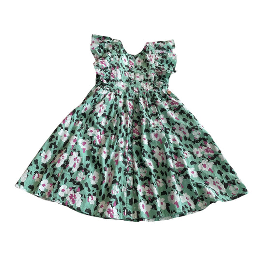 Angel & Rocket dress 10-11 years green floral pattern cotton