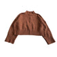 New Look jumper woman's L brown cropped mock neck