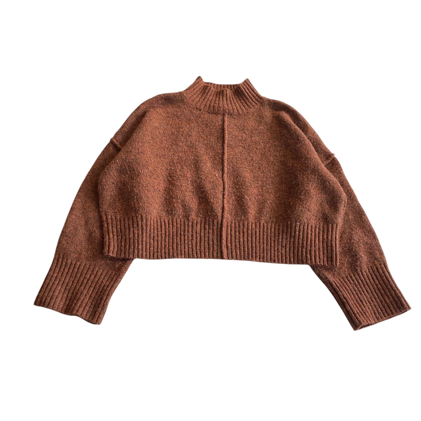 New Look jumper woman's L brown cropped mock neck