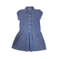 School Summer Gingham Dress with Drop Waist and Buttons