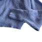 Zara jumper woman's size M light blue crewneck cropped layered neckline detail