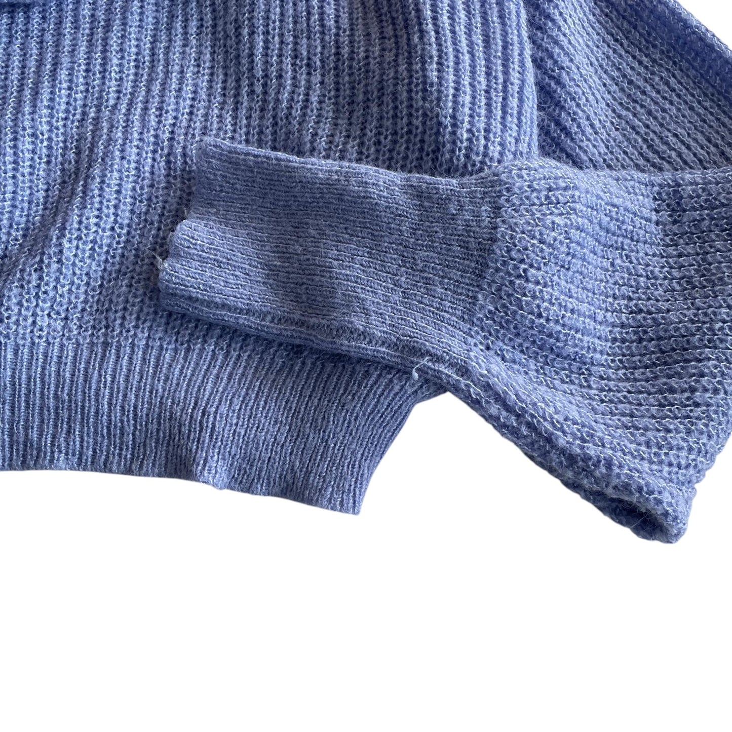 Zara jumper woman's size M light blue crewneck cropped layered neckline detail