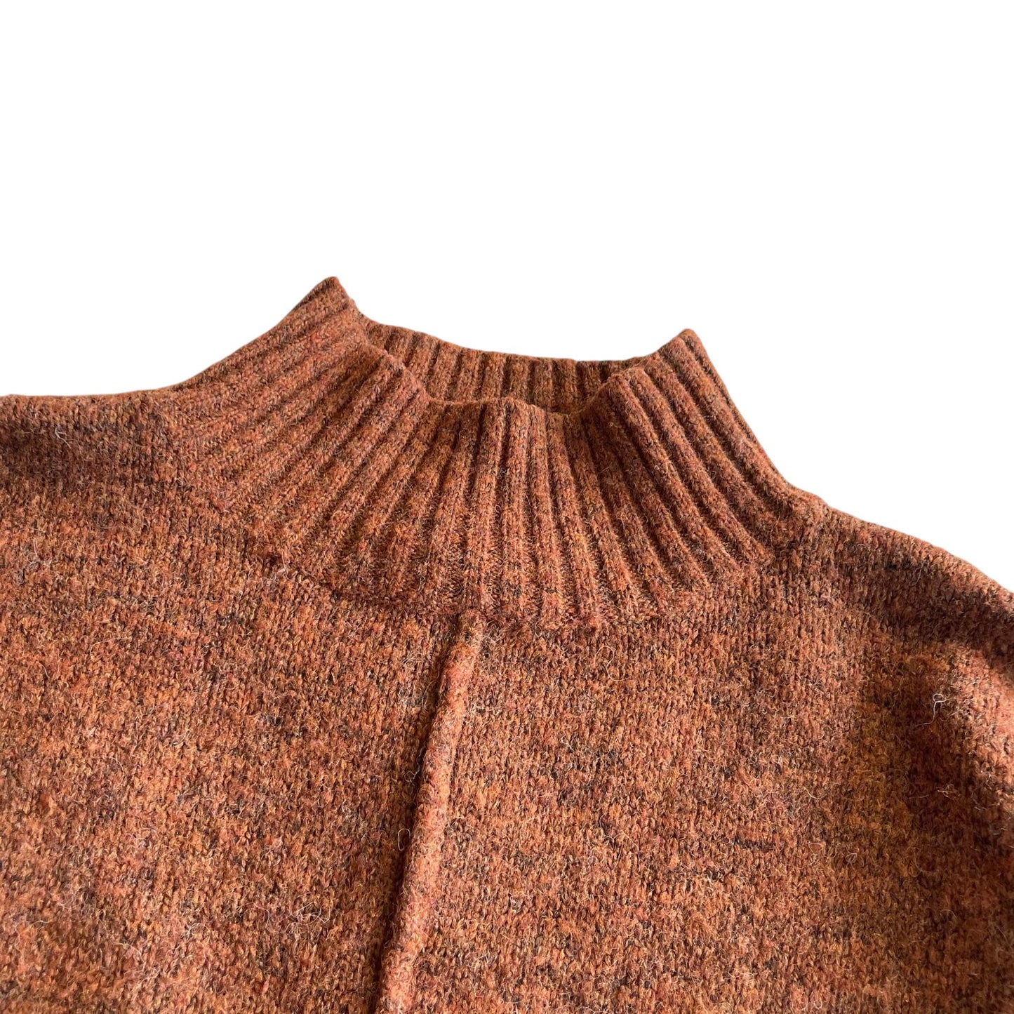 New Look jumper woman's L brown cropped mock neck