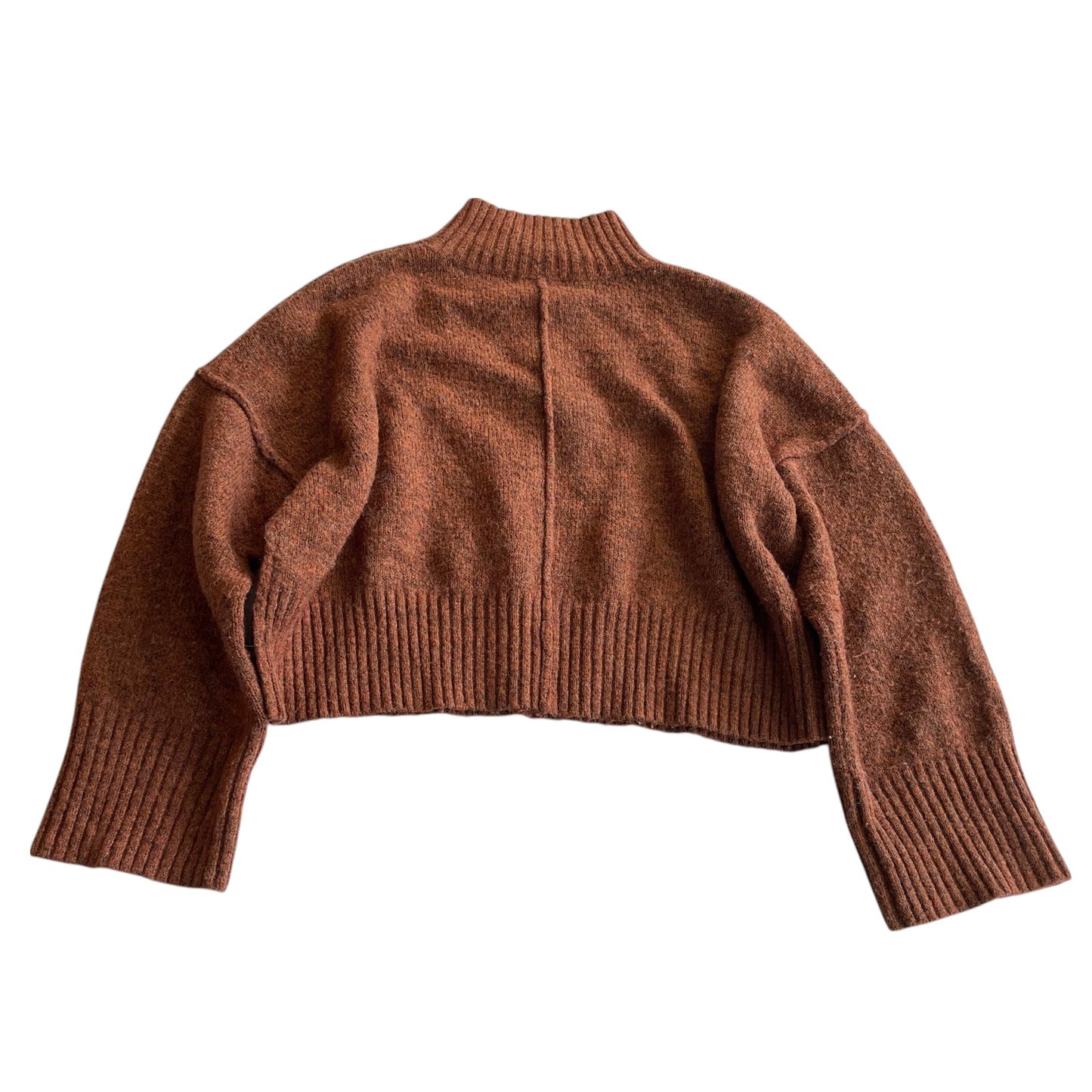 New Look jumper woman's L brown cropped mock neck