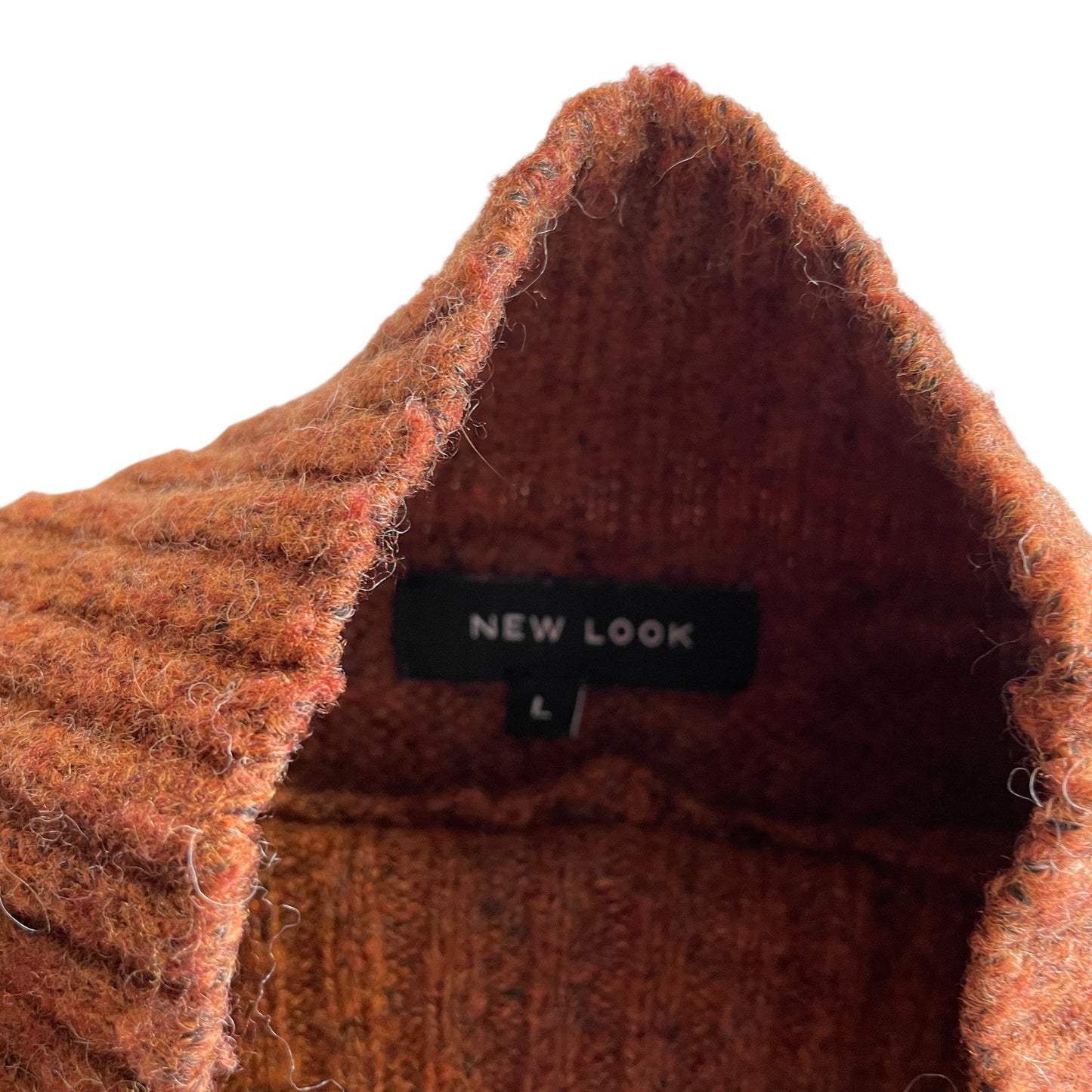 New Look jumper woman's L brown cropped mock neck