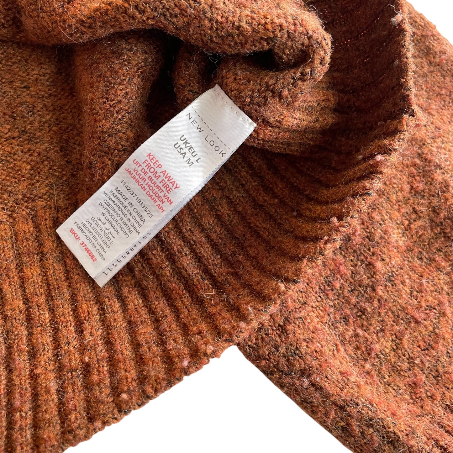 New Look jumper woman's L brown cropped mock neck