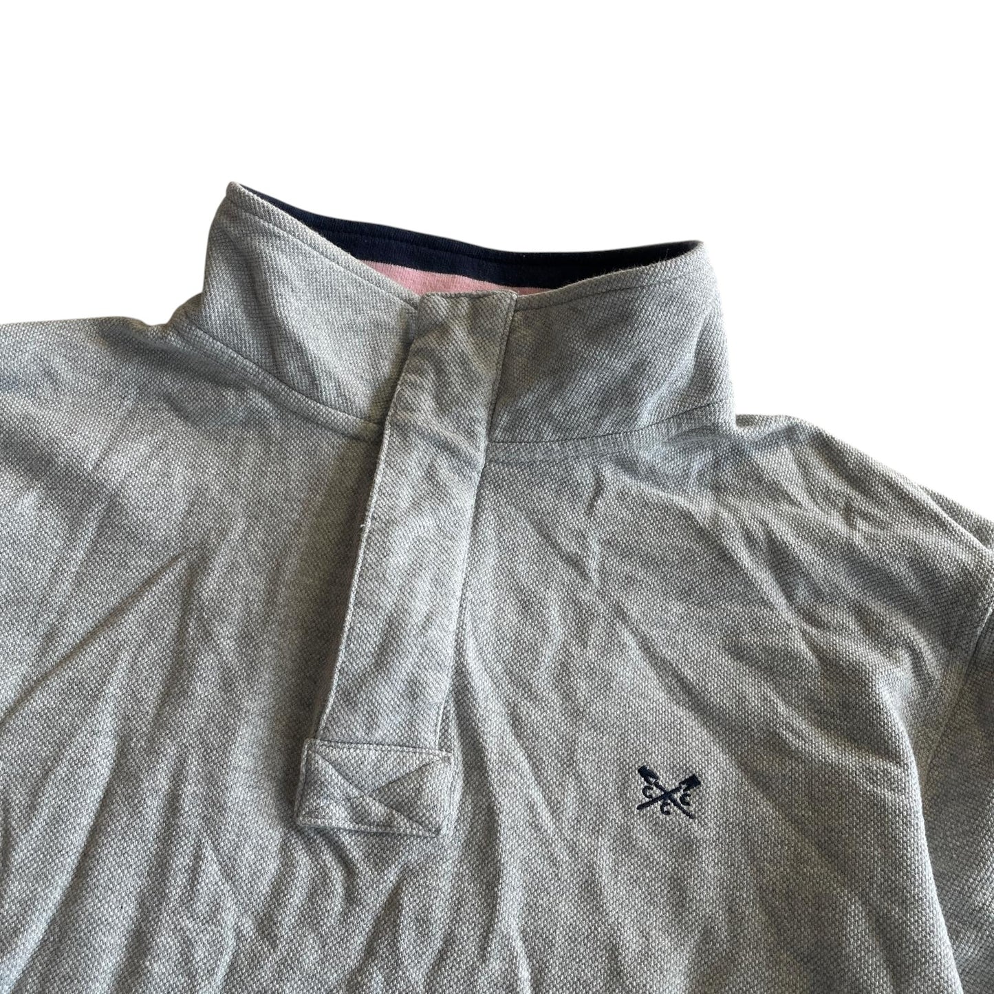 Crew clothing jumper woman's M grey quarter zipper raised collar
