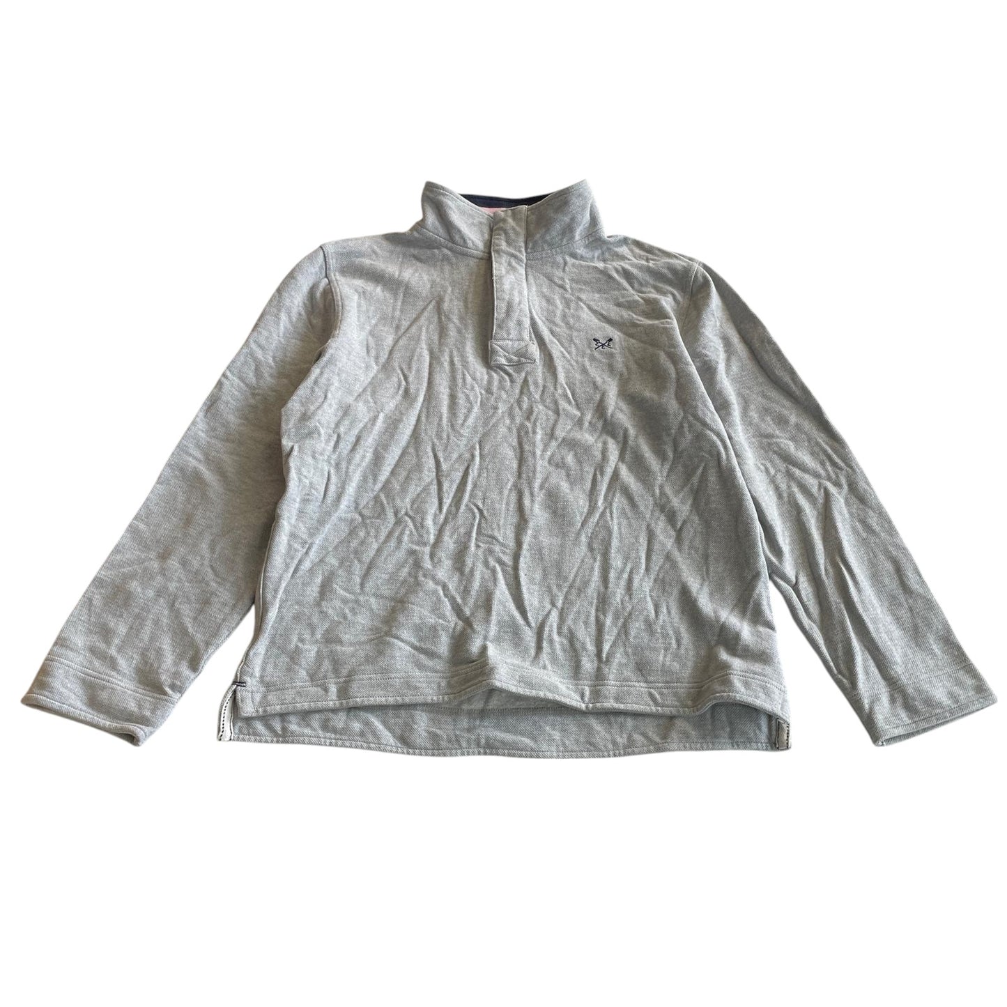 Crew clothing jumper woman's M grey quarter zipper raised collar