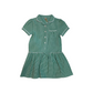 School Summer Gingham Dress with Drop Waist and Buttons