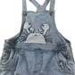 Mothercare dungaree 5-6 years light blue denim with crab patchwork