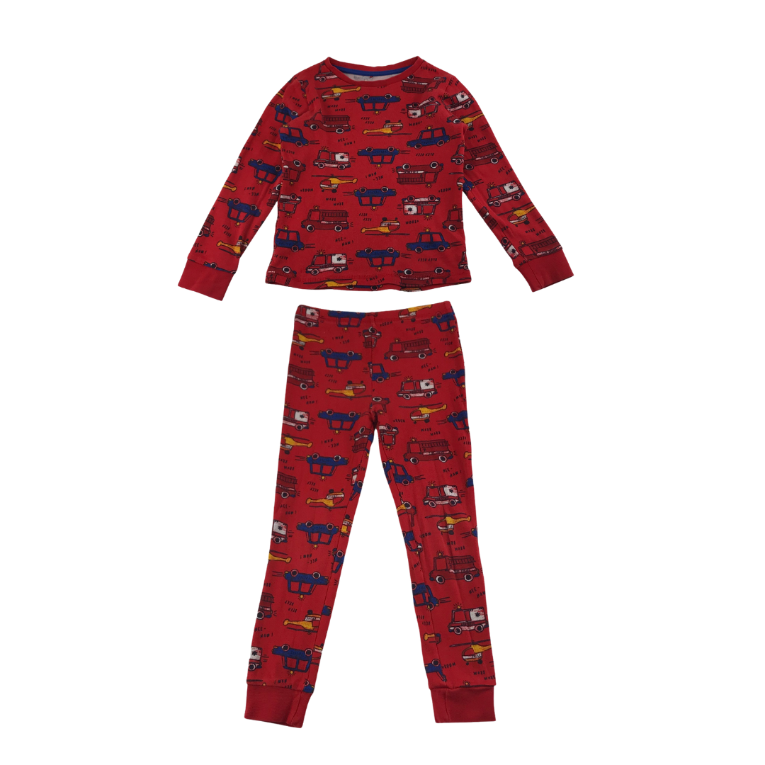 George Pyjama Set Age 5 Red Cars Long Sleeve Cotton