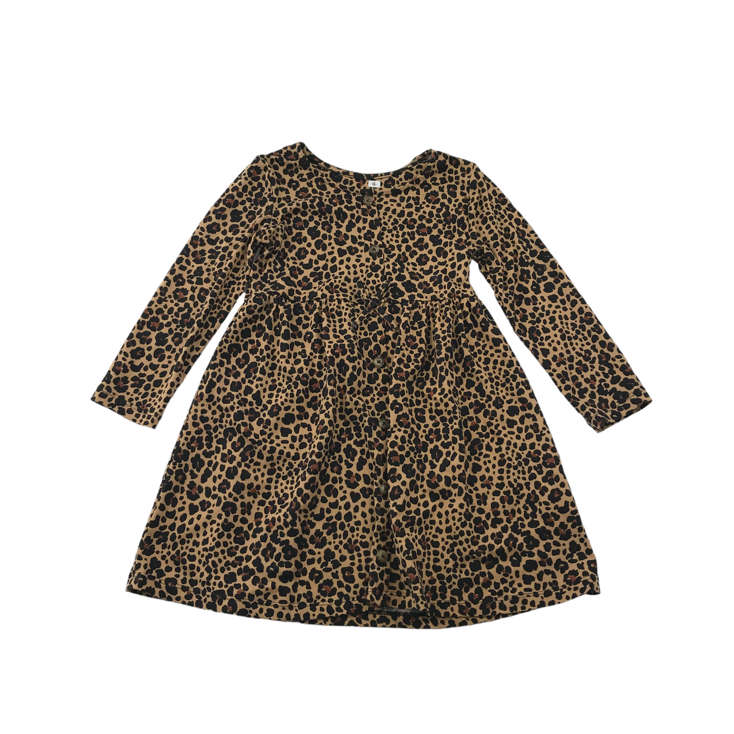 Matalan Brown Long Sleeve Leopard Print Dress Age 4 ApparelXchange CIC