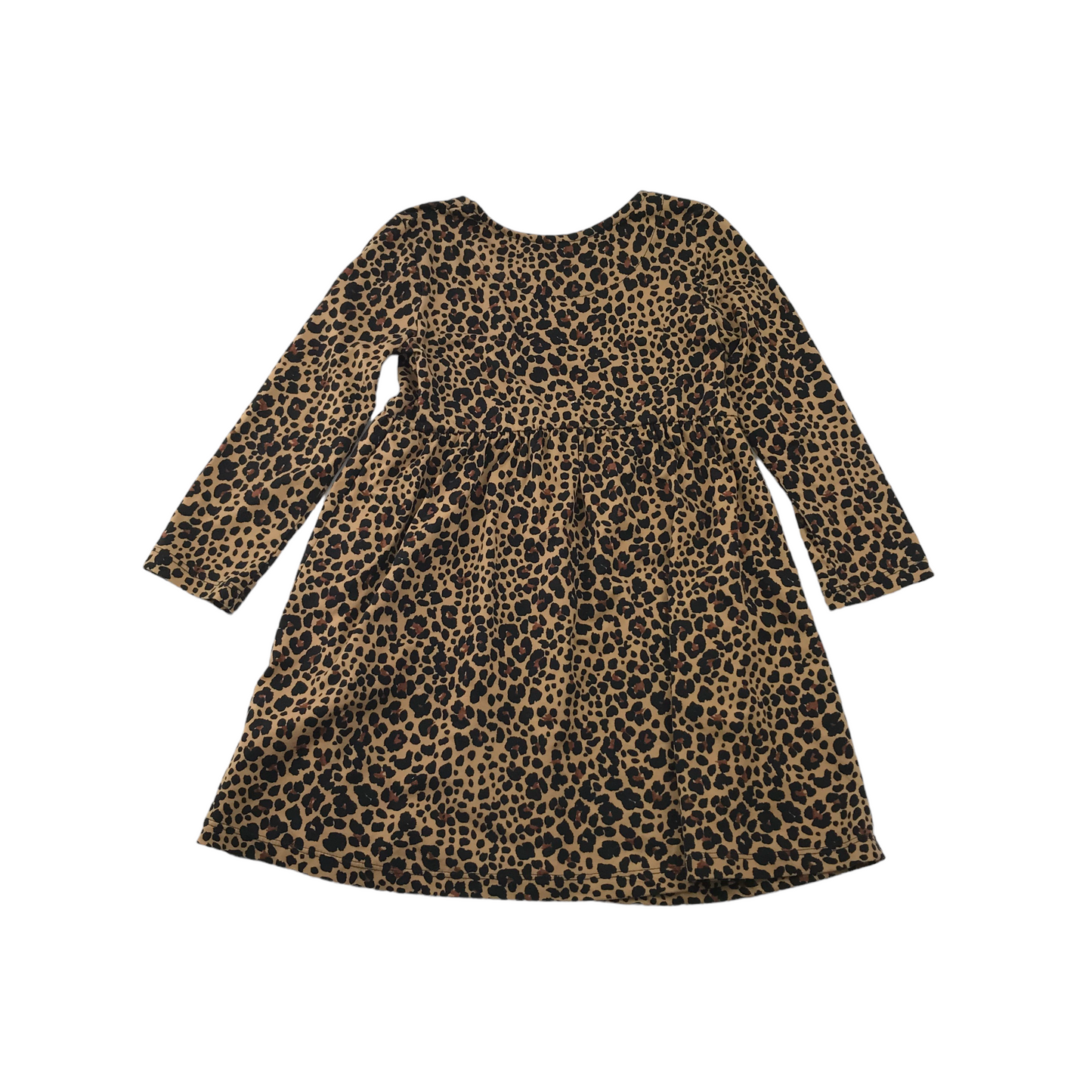 Matalan Brown Long Sleeve Leopard Print Dress Age 4