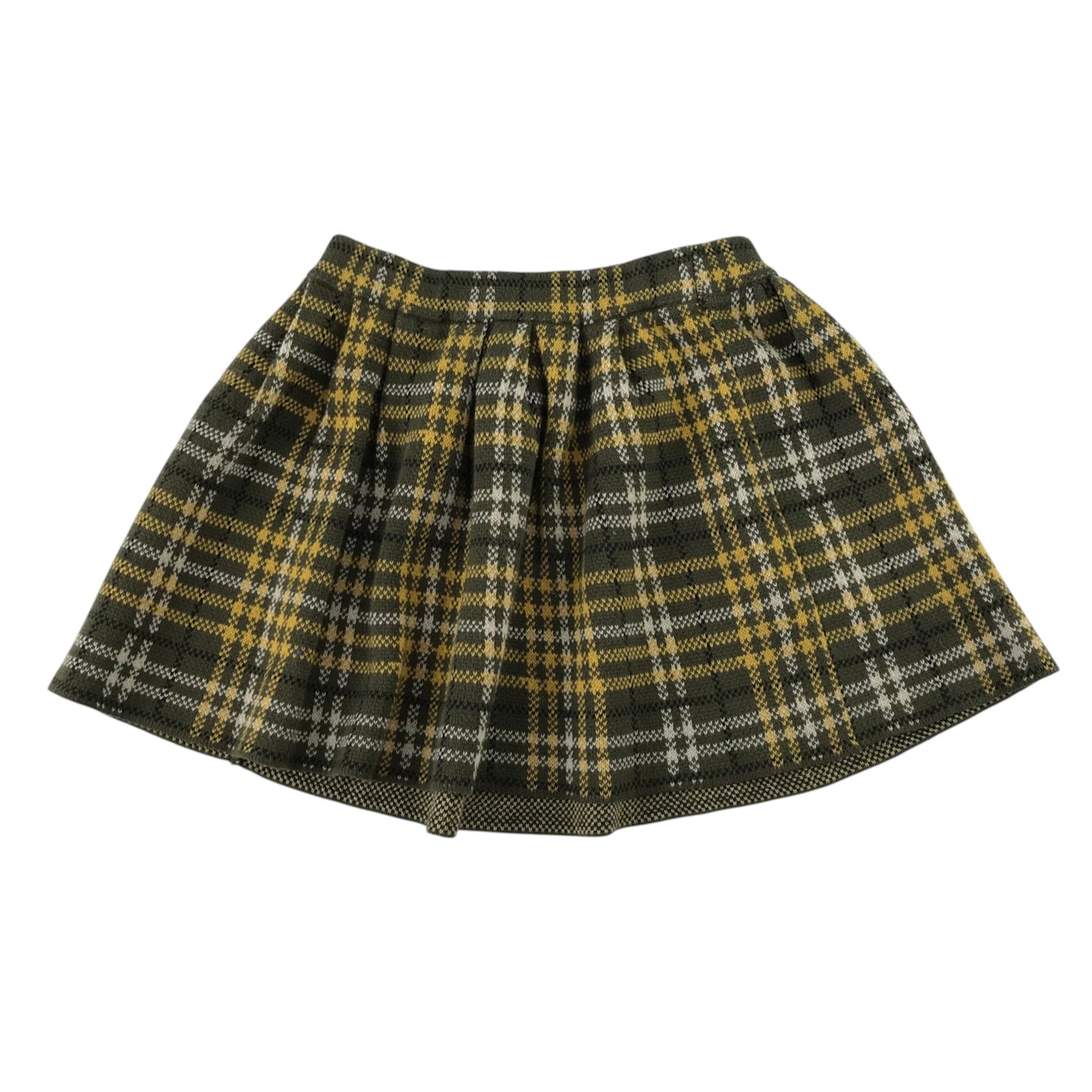 5-6 years yellow tartan check skirt cotton
