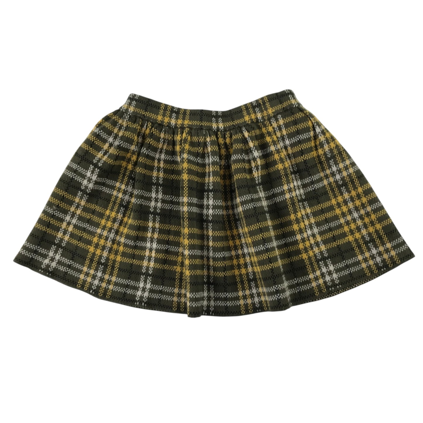 5-6 years yellow tartan check skirt cotton